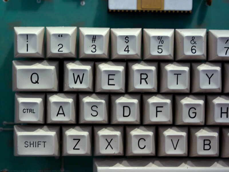 Close-up of vintage keyboard keys