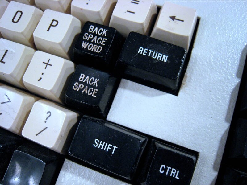 close-up of vintage keyboard keys