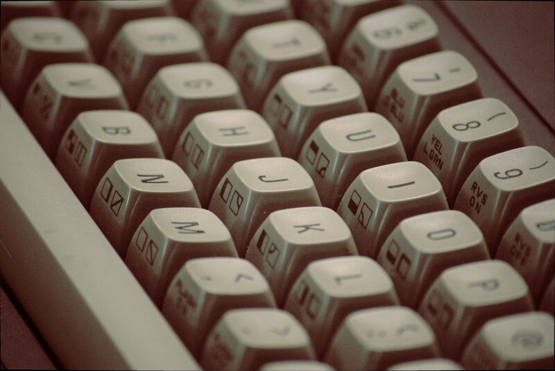 close-up of vintage keyboard keys