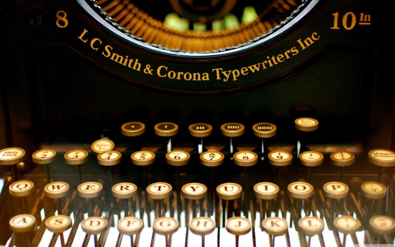 Close-up of vintage typewriter