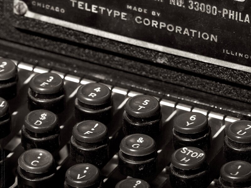 Close-up of vintage typewriter keys