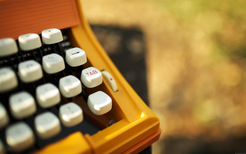 Close-up of vintage typewriter keys
