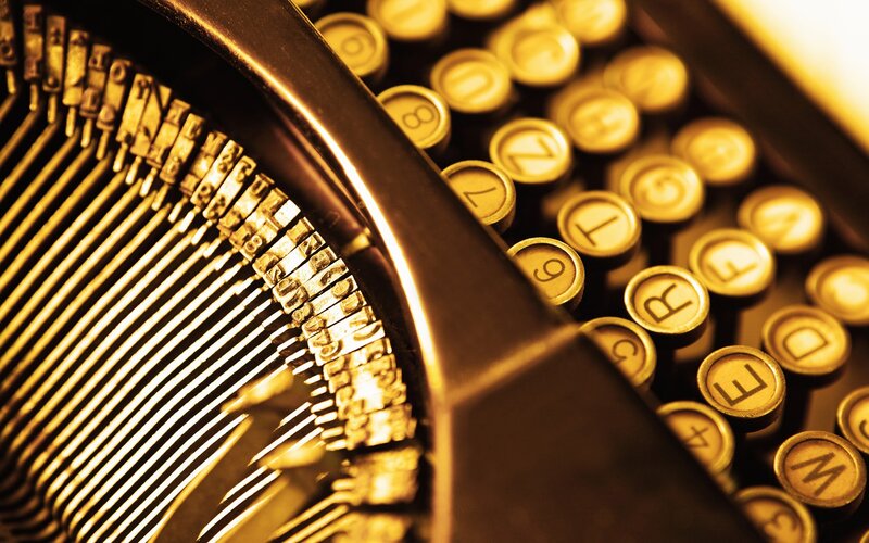 Close-up of vintage typewriter keys