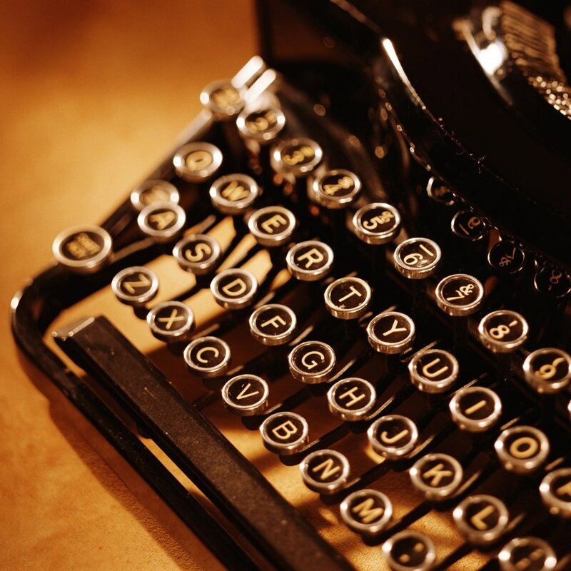 Close-up of vintage typewriter keys