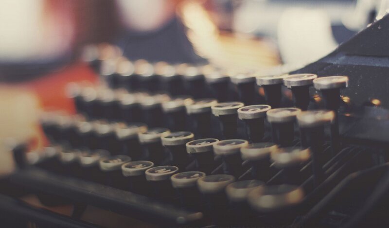 close-up of vintage typewriter keys