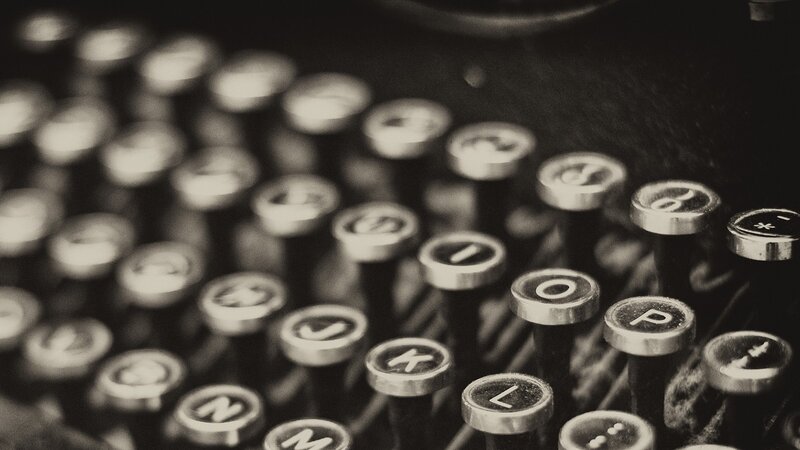 close-up of vintage typewriter keys