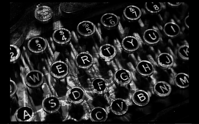 Close-up of vintage typewriter keys