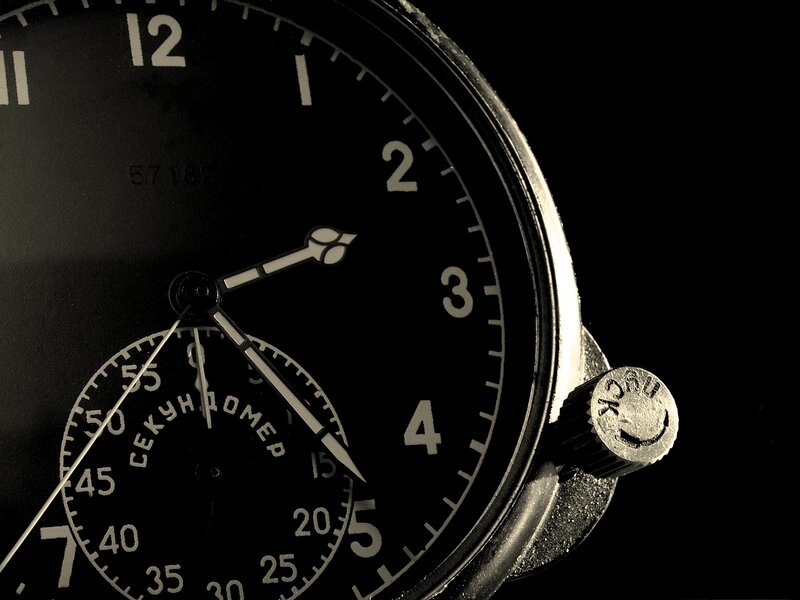 close-up of vintage watch face