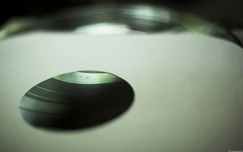 close-up of vinyl record