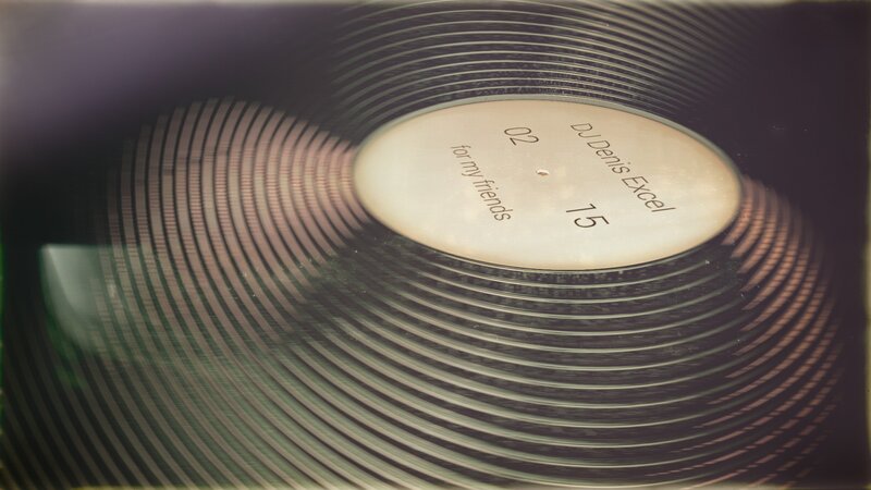 Close-up of Vinyl Record — Black, Calm