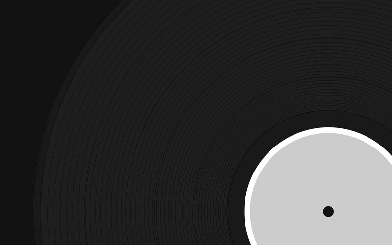 Close-up of Vinyl Record — Black, Minimalist