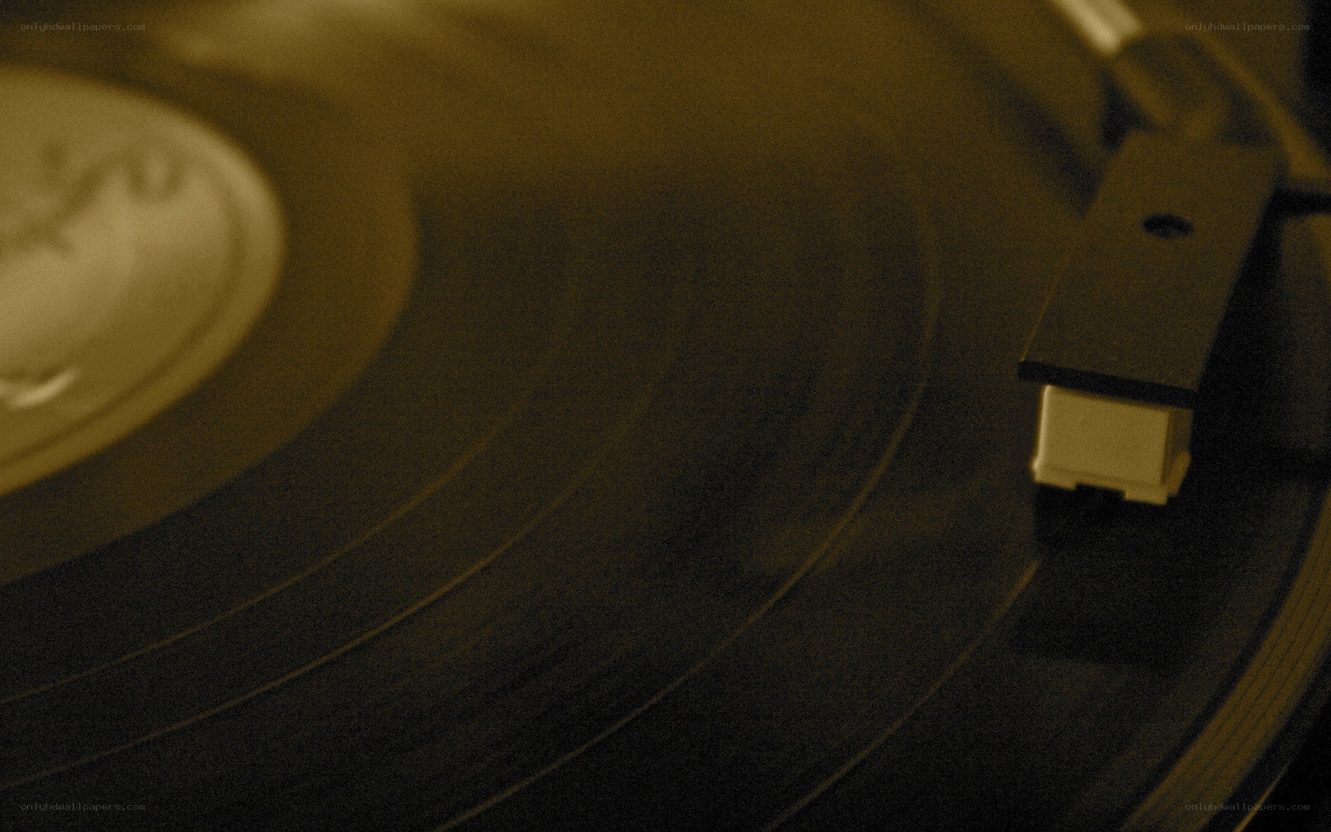 close-up of vinyl record player