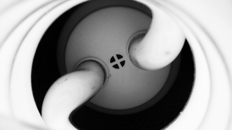 close-up of washing machine interior