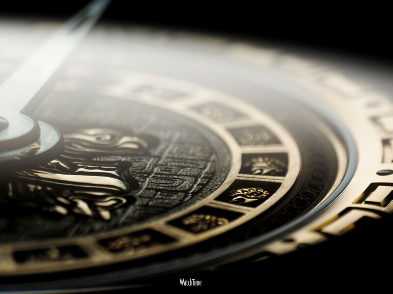 Close-up of watch dial