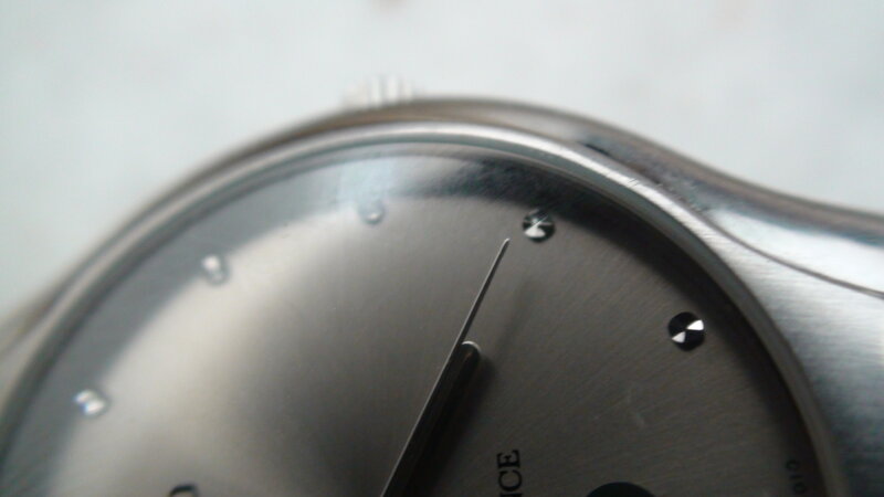 close-up of watch face