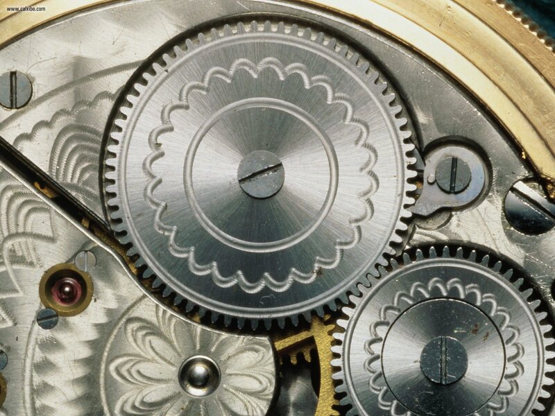 Close-up of watch gears
