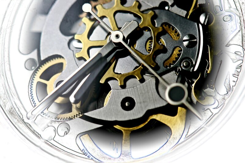 Close-up of watch gears