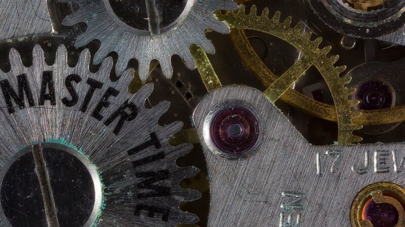 Close-up of Watch Gears — Gray