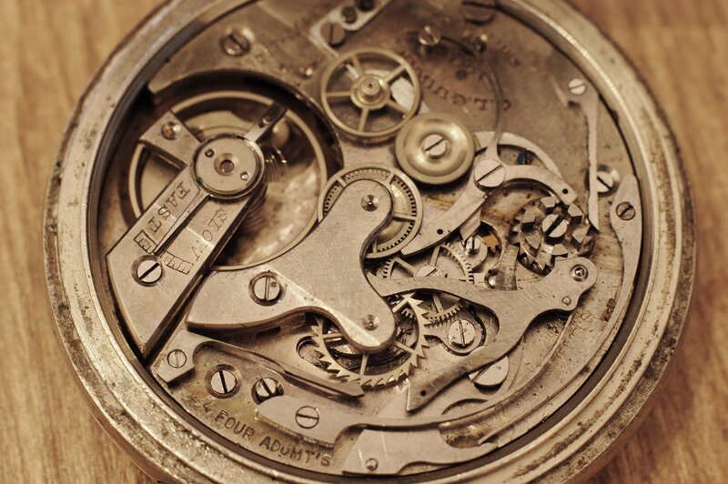 Close-up of watch mechanism