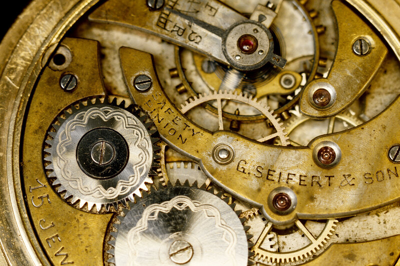 Close-up of watch mechanism