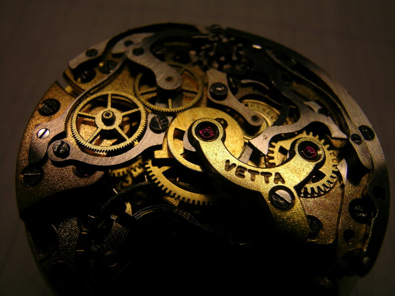 close-up of watch mechanism