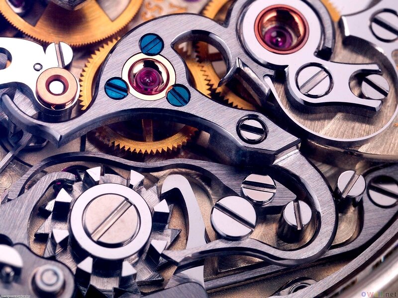 close-up of watch mechanism