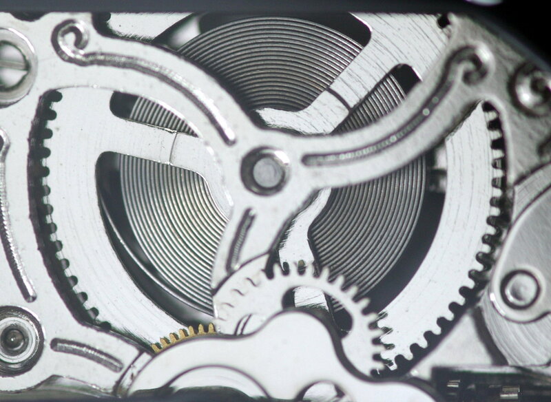 close-up of watch mechanism