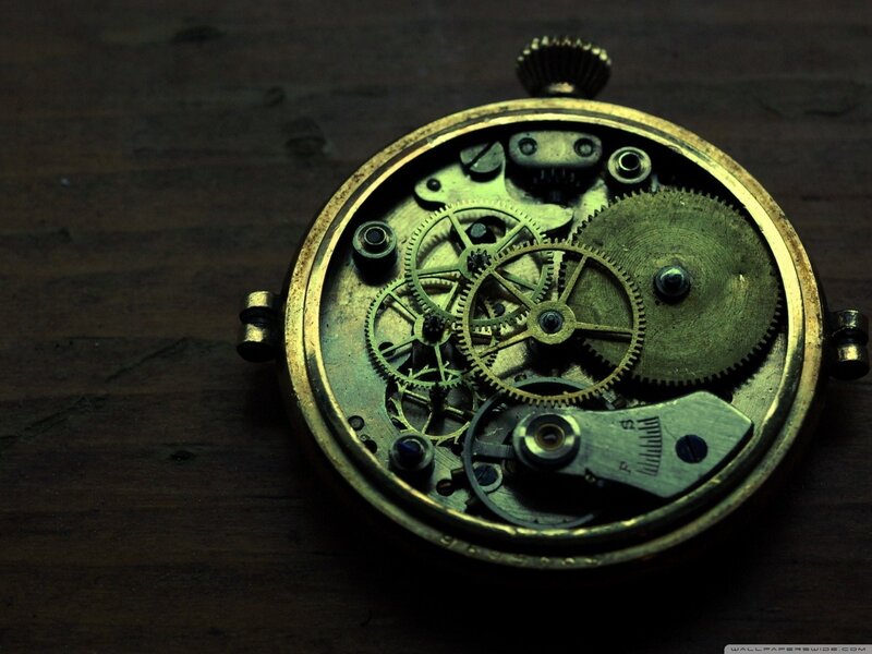 Close-up of watch mechanism