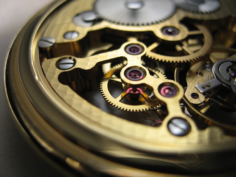 Close-up of watch mechanism