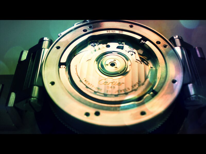 Close-up of watch mechanism