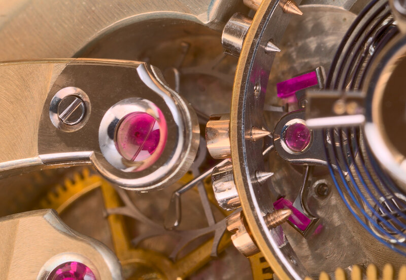 Close-up of watch mechanism