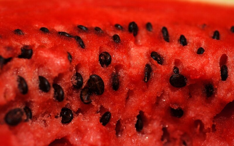 close-up of watermelon flesh