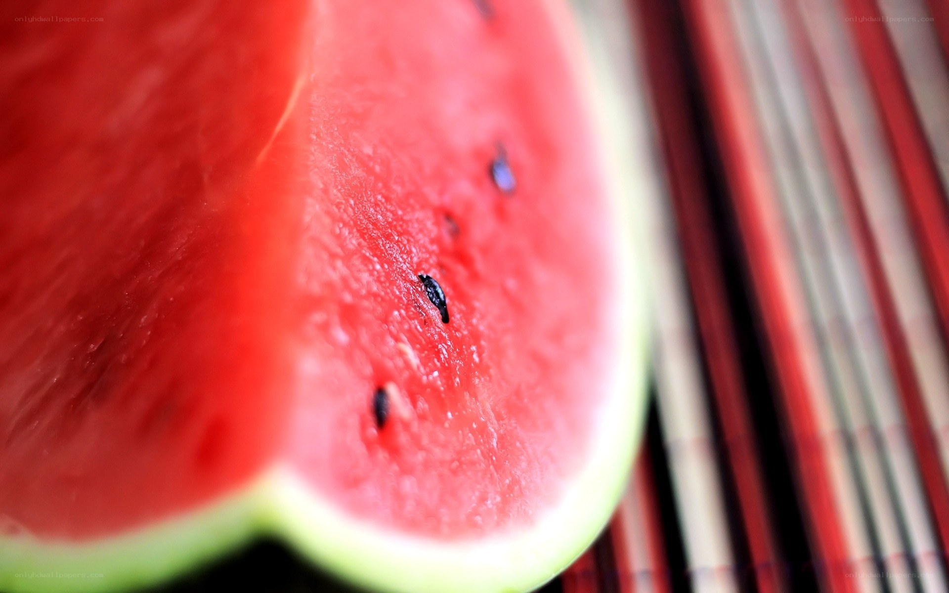 close-up of watermelon slice