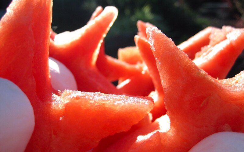 Close-up of watermelon slices