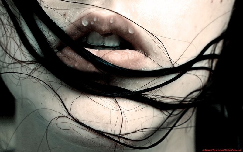 Close-up of Wet Lips