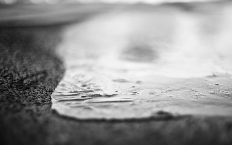 close-up of wet pavement