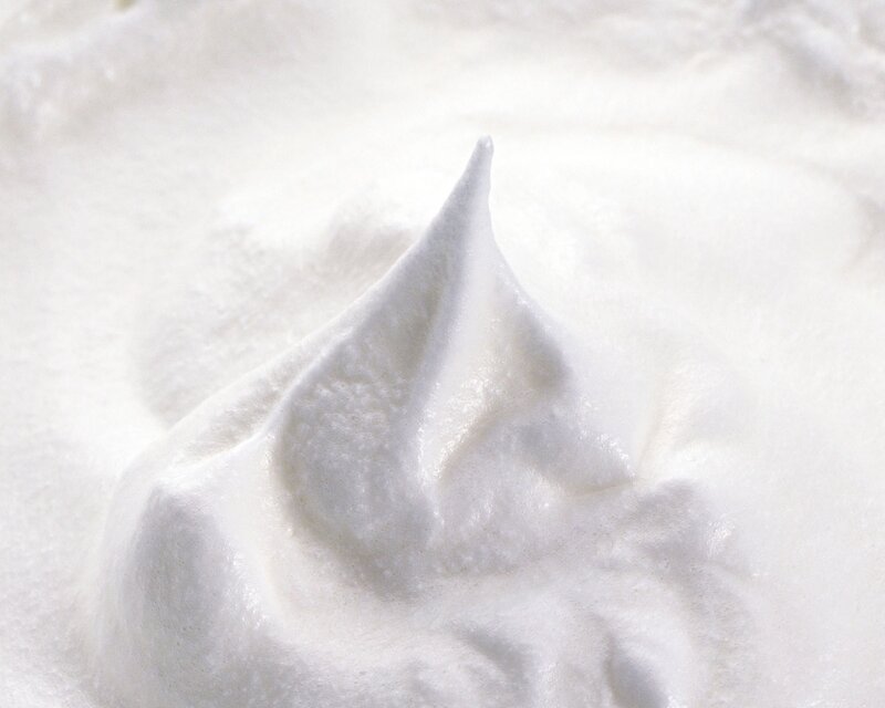 close-up of whipped cream