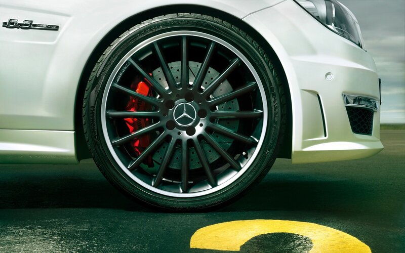 close-up of white car wheel
