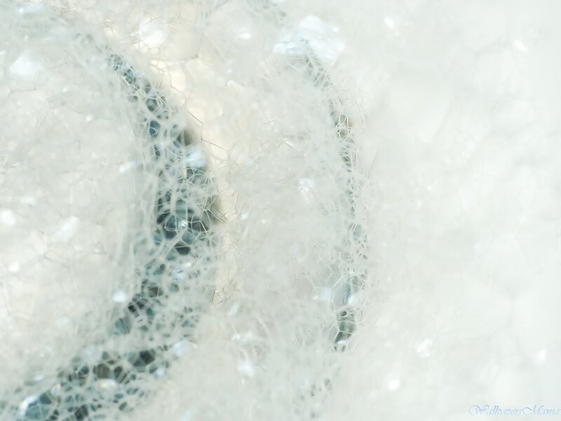 close-up of white foam