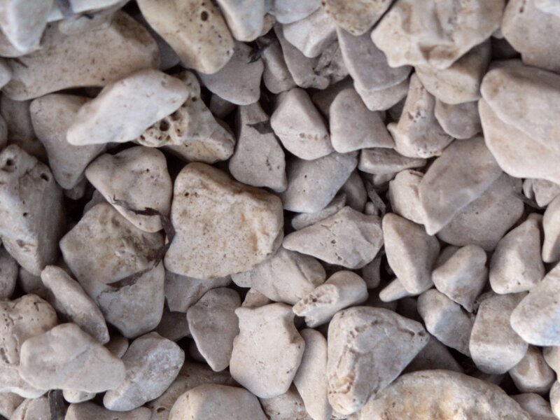 close-up of white pebbles