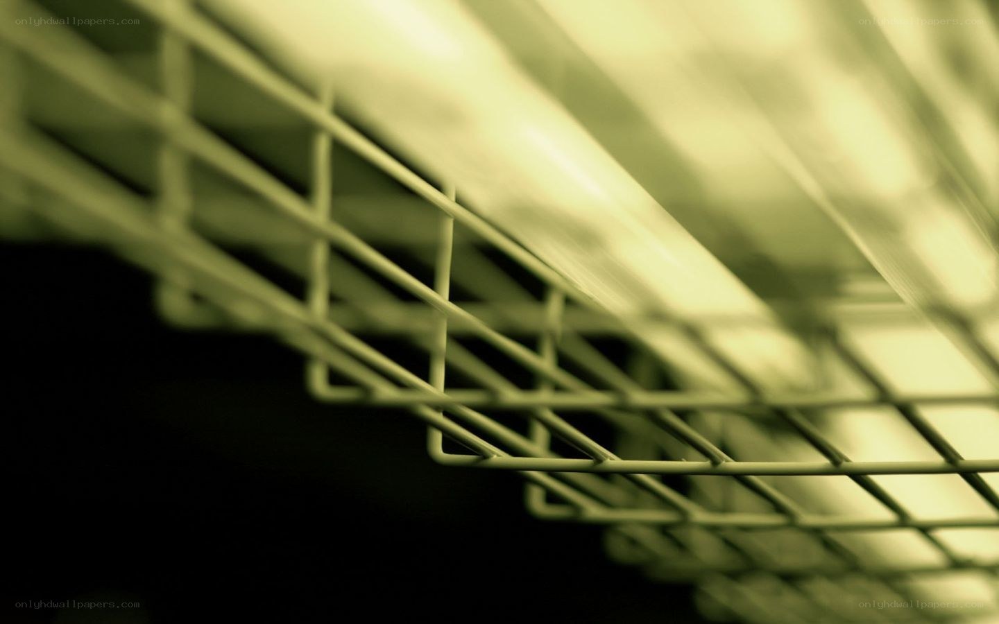 close-up of wire shelf