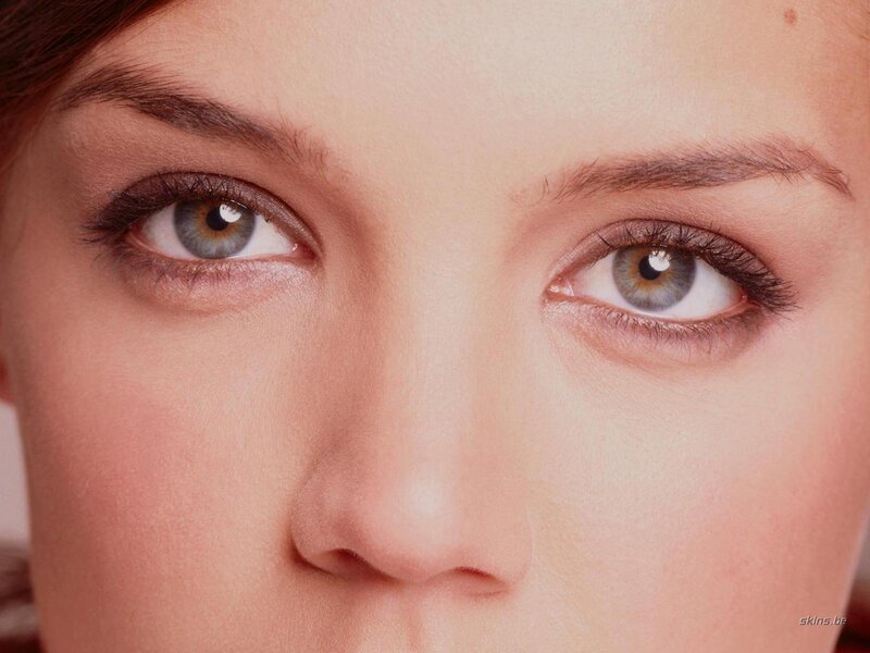 close-up of woman's eyes