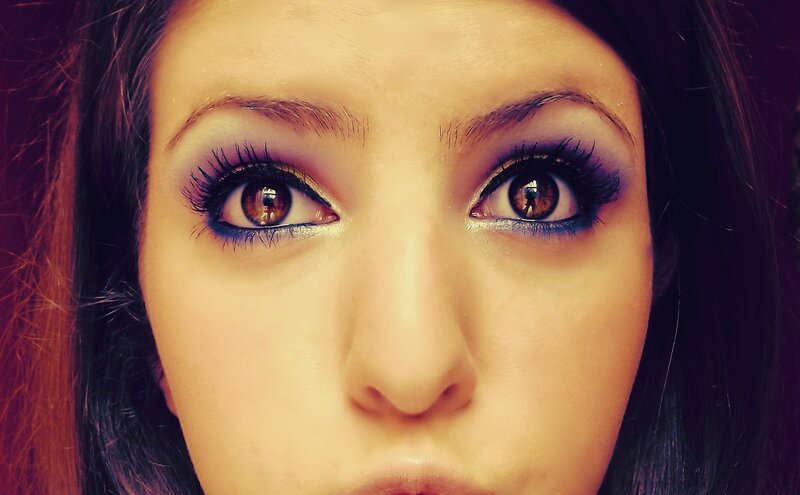 close-up of woman's eyes