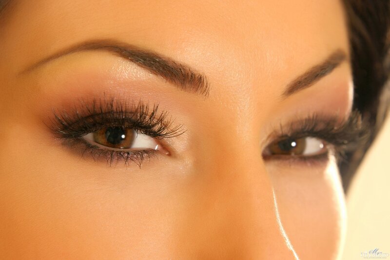 close-up of woman's eyes