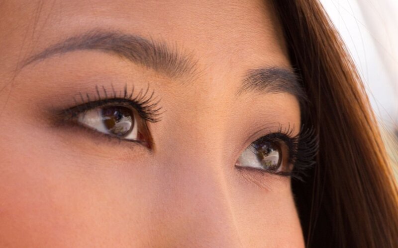close-up of woman's eyes