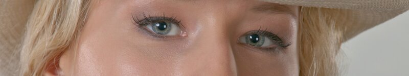 close-up of woman's eyes