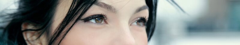close-up of woman's eyes