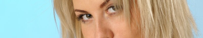 close-up of woman's eyes