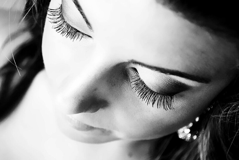 close-up of woman's eyes