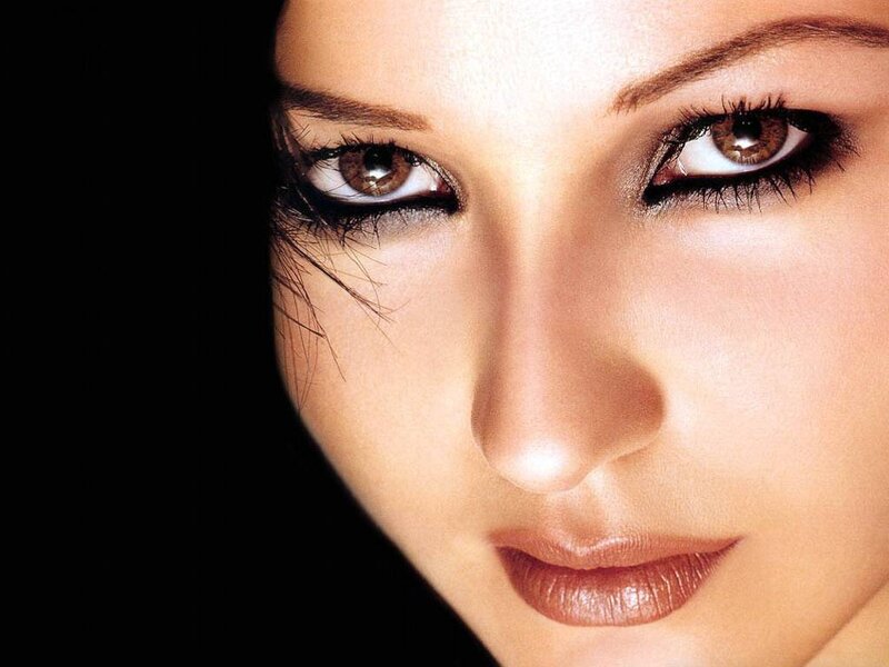 close-up of woman's eyes